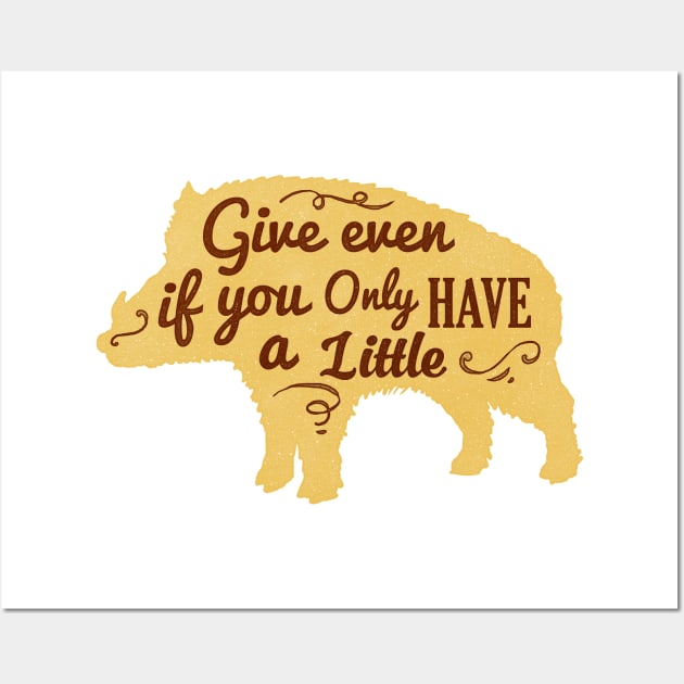Pig silhouette with motivational words of wisdom Wall Art by Voxen X